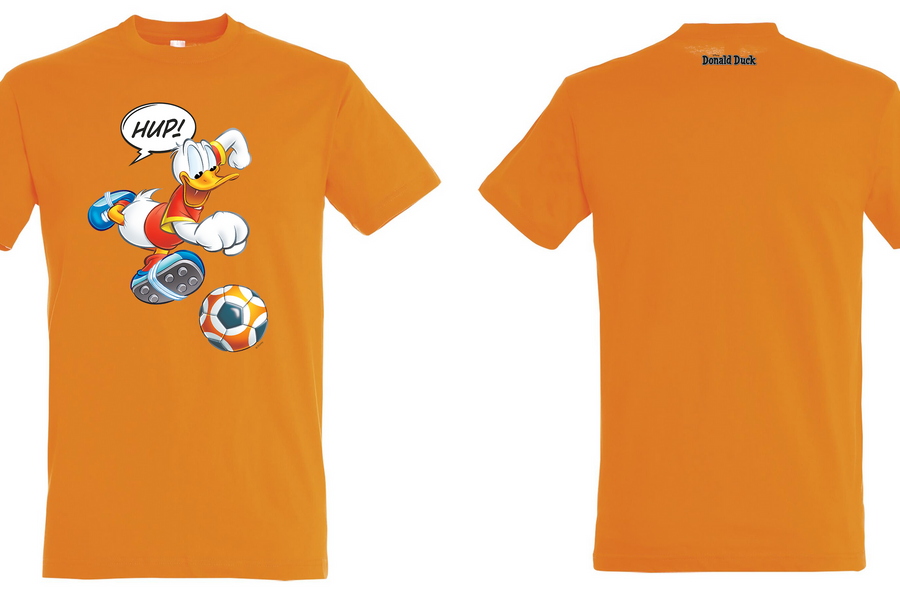 Donald Duck T-shirt Oranje Voetbal - afbeelding 1