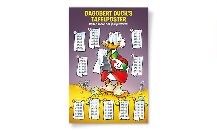 Donald Duck Poster - Tafels 1 t/m 10 en DT-regels - afbeelding 1