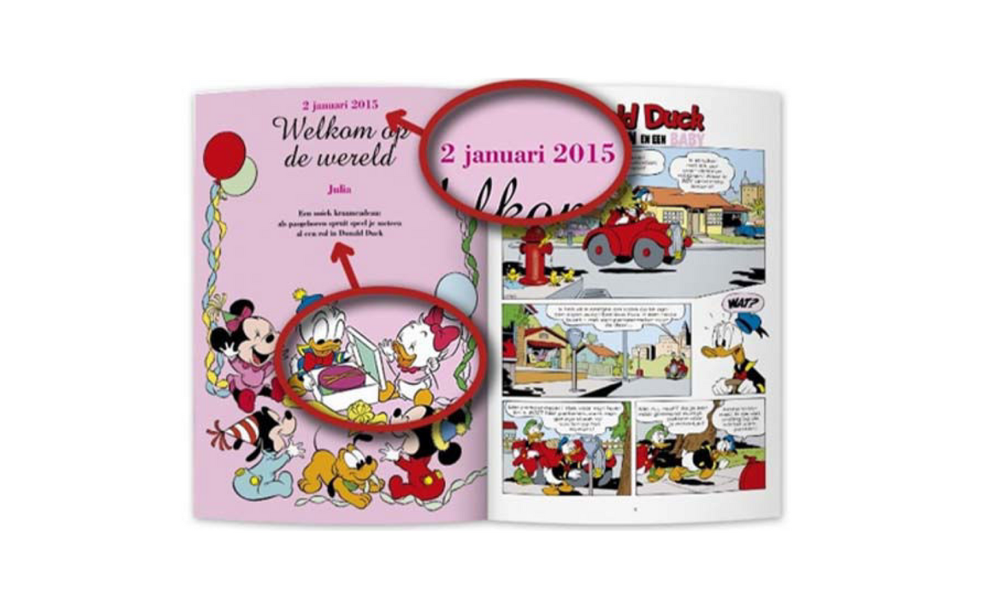 Gepersonaliseerde Donald Duck Geboorte Meisje - afbeelding 2