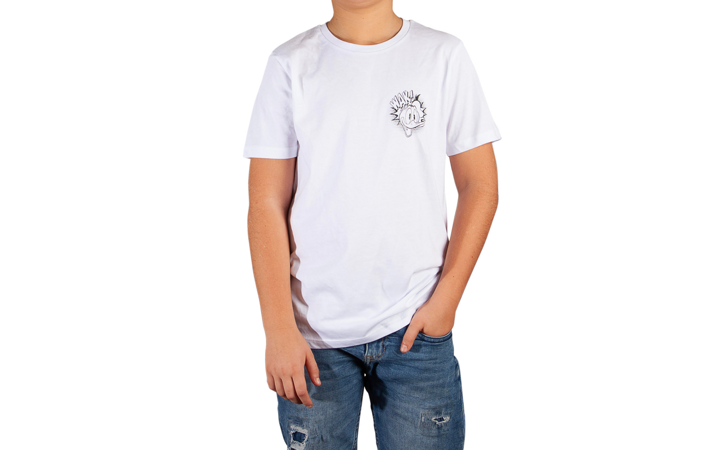 Donald Duck T-shirt 'Donald Blij' - wit - afbeelding 2